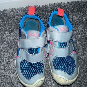 PLAE Blue and Gray Sneakers with Breathable Mesh and Velcro Straps